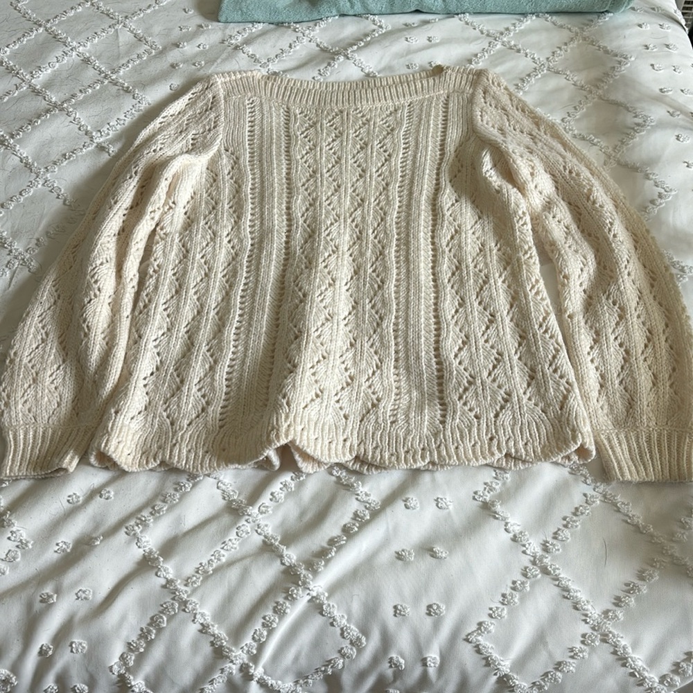 Loft Cream Knit Sweater